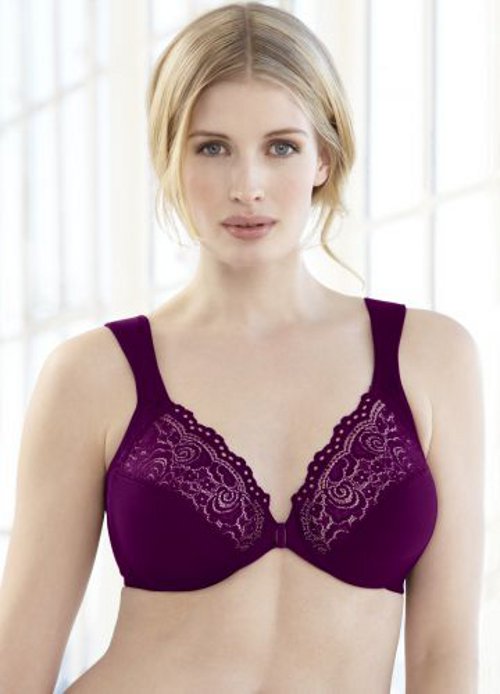 Glamorise Front Close Plunge Lace Cup Bra 1245-Bramania