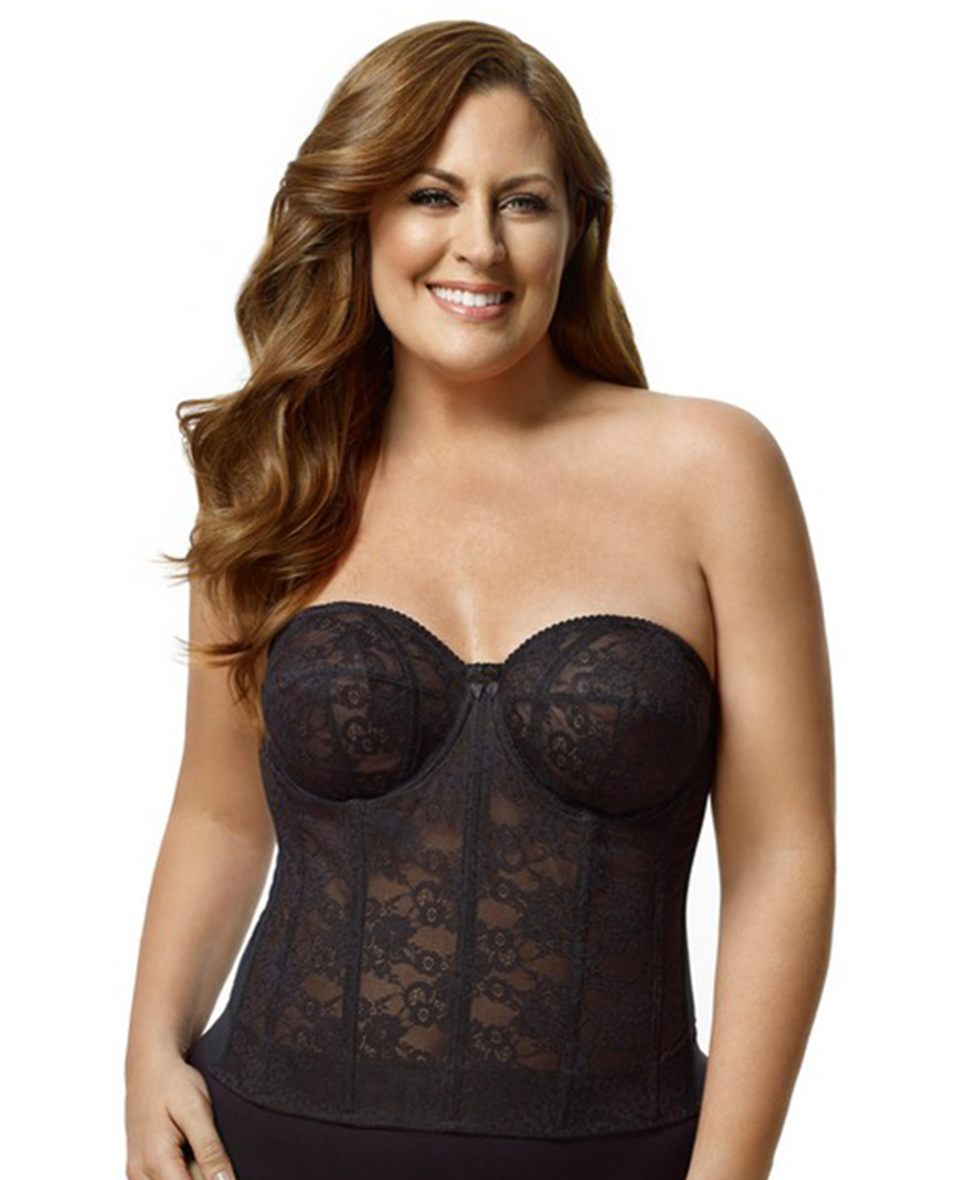 Elila Softcup Strapless Longline Lace Bra Style 6621